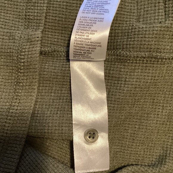 Buffalo David Bitton Men's Henley Style Green Waffle Knit Top Long Sleeve - Picture 7 of 7